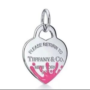 Tiffany and Co Return to Tiffany and Co Heart Pendant with pink splash